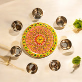 Hand Painted Spice Box With 7 Compartments - Multicolor